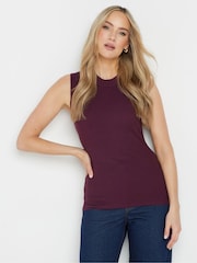 Long Tall Sally Red Ribbed High Neck Vest - Image 1 of 4