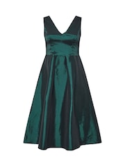 zelena - Yours Curve London V-izrez; z V-izrezom plisiran obleka With Pockets - Slika 5 iz 5