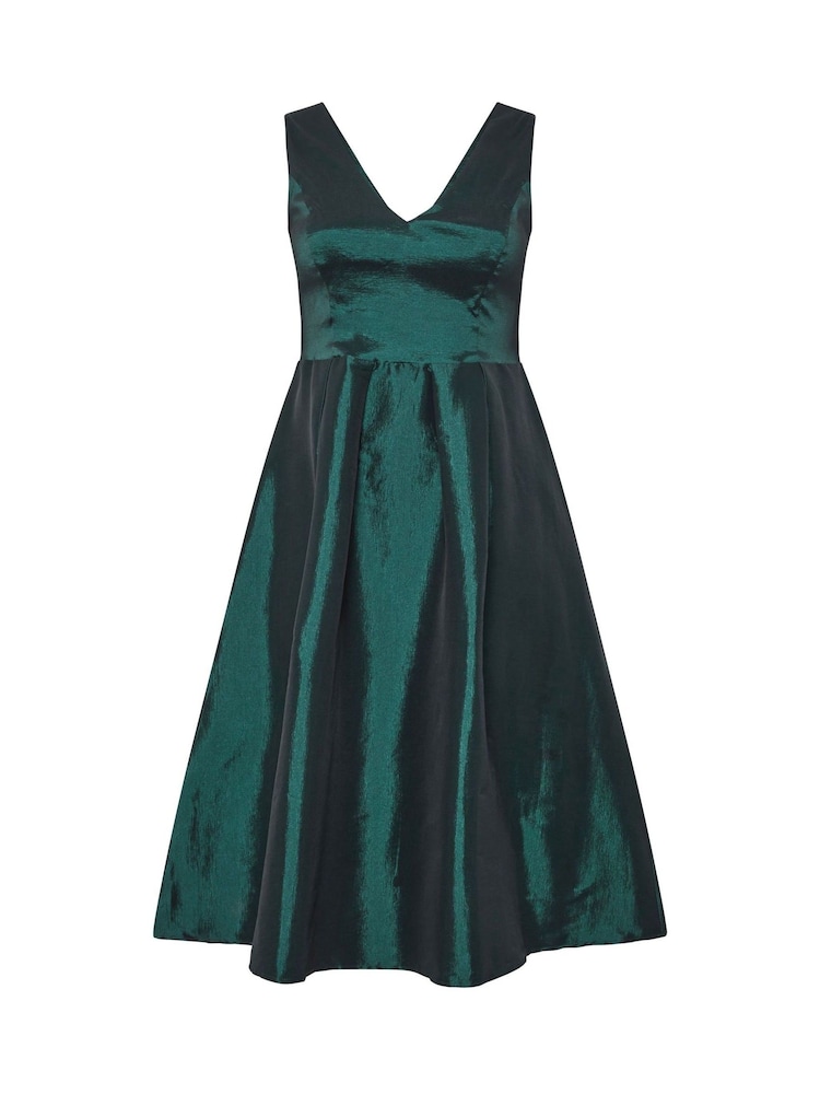 zelena - Yours Curve London V-izrez; z V-izrezom plisiran obleka With Pockets - Slika 5 iz 5