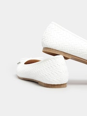 Long Tall Sally White Woven Ballet Pumps - Image 4 of 5