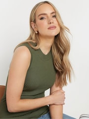 Long Tall Sally Green Ribbed High Neck Vest - Image 4 of 4