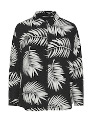 Yours Curve Black Long Sleeve Crinkle Co-ord Shirt - Image 5 of 5