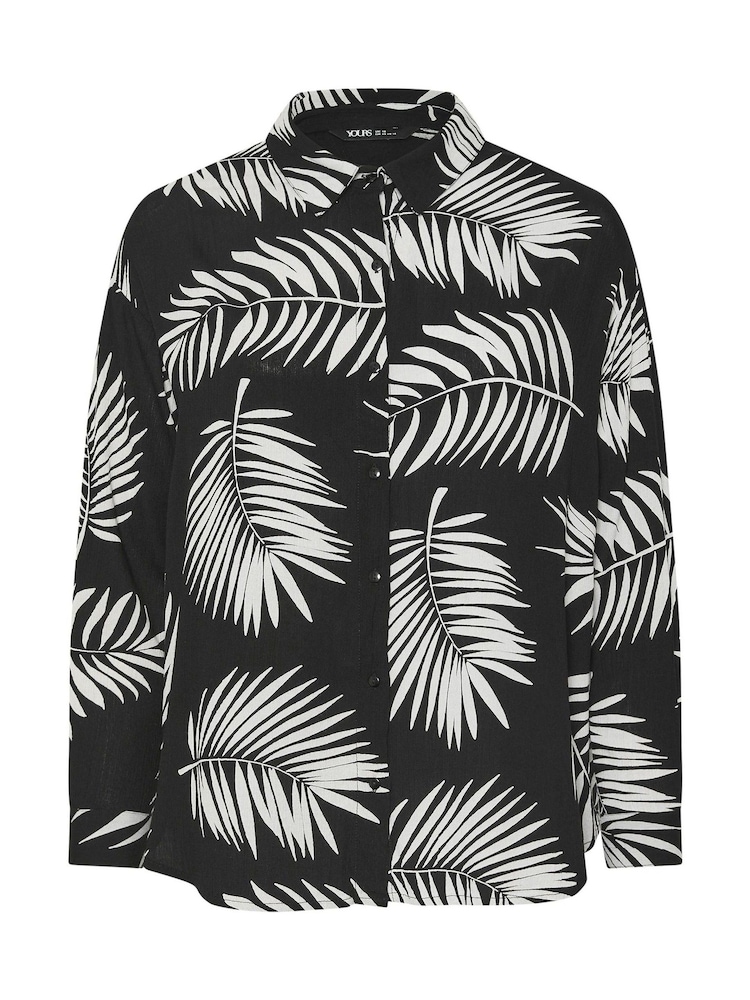 Yours Curve Black Long Sleeve Crinkle Co-ord Shirt - Image 5 of 5 Yours Curve Black Long Sleeve Crinkle Co-ord Shirt - Image 5 of 5