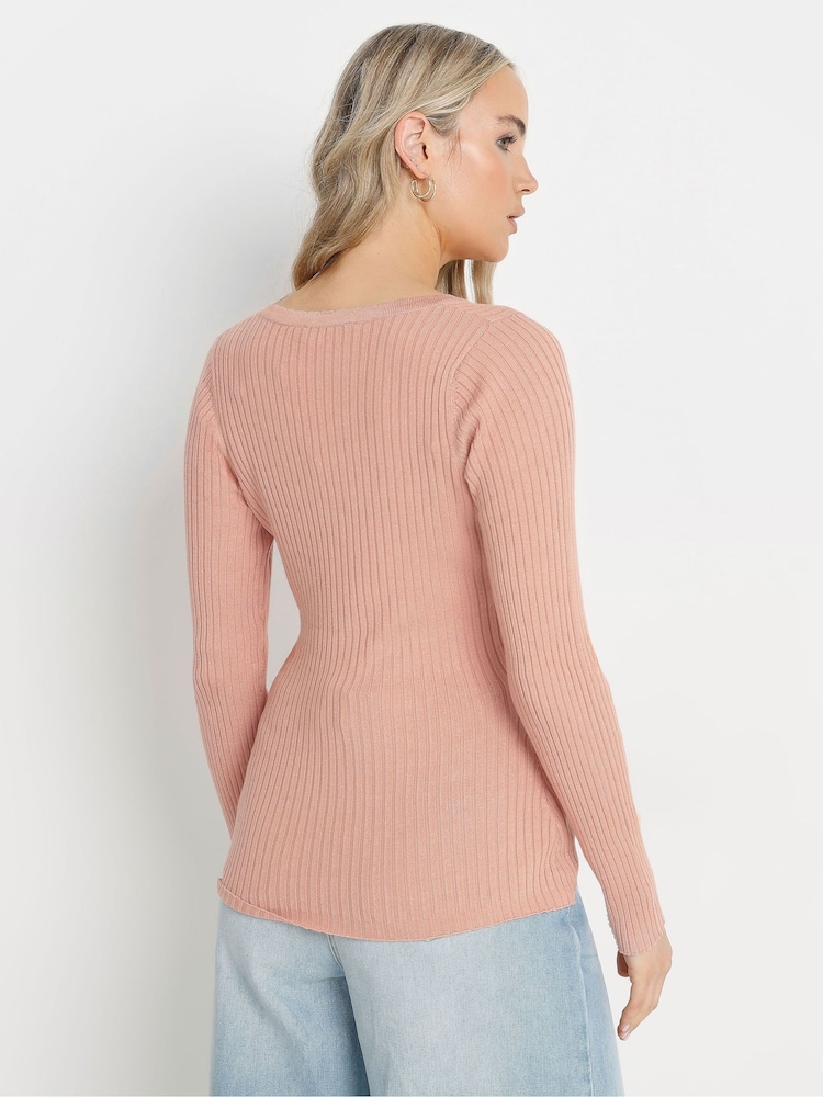 Long Tall Sally Pink Scallop Edge Detail Cardigan - Image 3 of 5