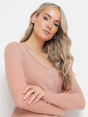 rožnata - Long Tall Sally Scallop Edge Detail pletena jopa - Slika 4 iz 5