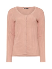 rožnata - Long Tall Sally Scallop Edge Detail pletena jopa - Slika 5 iz 5