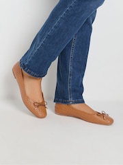 Long Tall Sally Brown Woven Ballet Pumps - Image 1 of 5