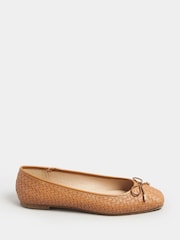 Long Tall Sally Brown Woven Ballet Pumps - Image 3 of 5