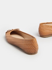 Long Tall Sally Brown Woven Ballet Pumps - Image 4 of 5