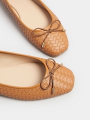 Long Tall Sally Brown Woven Ballet Pumps - Image 5 of 5