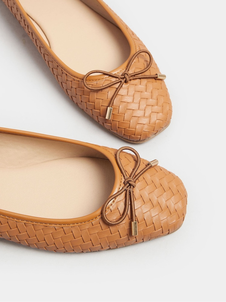 Long Tall Sally Brown Woven Ballet Pumps - Image 5 of 5