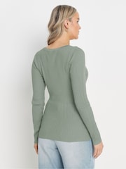zelena - Long Tall Sally Scallop Edge Detail pletena jopa - Slika 3 iz 4