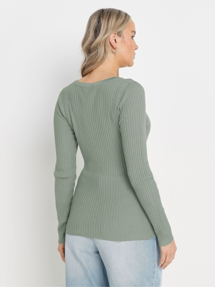 Long Tall Sally Green Scallop Edge Detail Cardigan - Image 3 of 4
