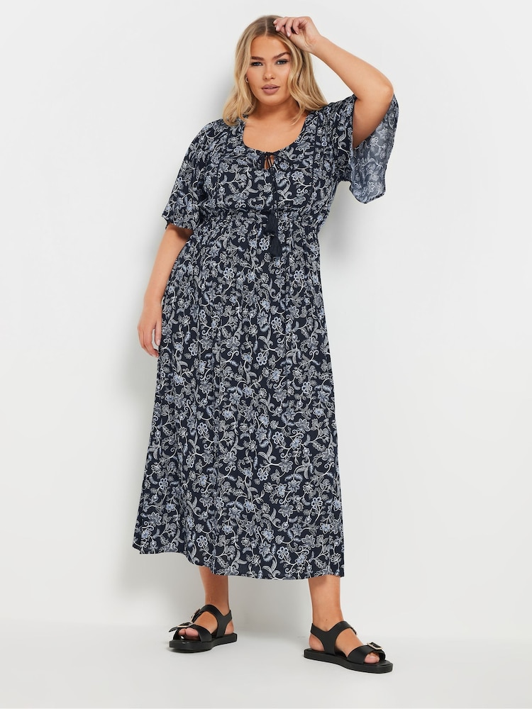 Yours Curve Blue Paisley Boho Dress - Image 2 of 5