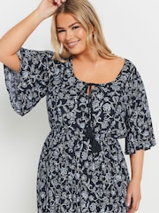Yours Curve Blue Paisley Boho Dress - Image 4 of 5