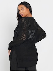 Yours Curve Black Side Split Jumper - Image 3 of 5
