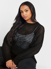 Yours Curve Black Side Split Jumper - Image 4 of 5