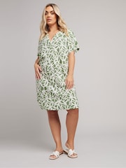 Yours Curve Green Tunic Dress - Image 1 of 5