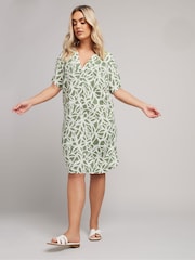 Yours Curve Green Tunic Dress - Image 2 of 5