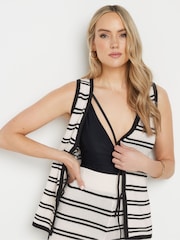 Long Tall Sally Black Stripe Tie Detail Waistcoat - Image 5 of 6