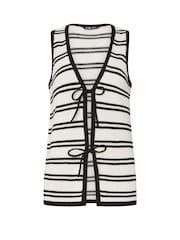 Long Tall Sally Black Stripe Tie Detail Waistcoat - Image 6 of 6