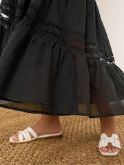 Yours Curve Black Tiered Maxi Skirt - Image 4 of 9