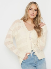 Long Tall Sally Natural Tie Front Detail Cardigan - Image 1 of 3