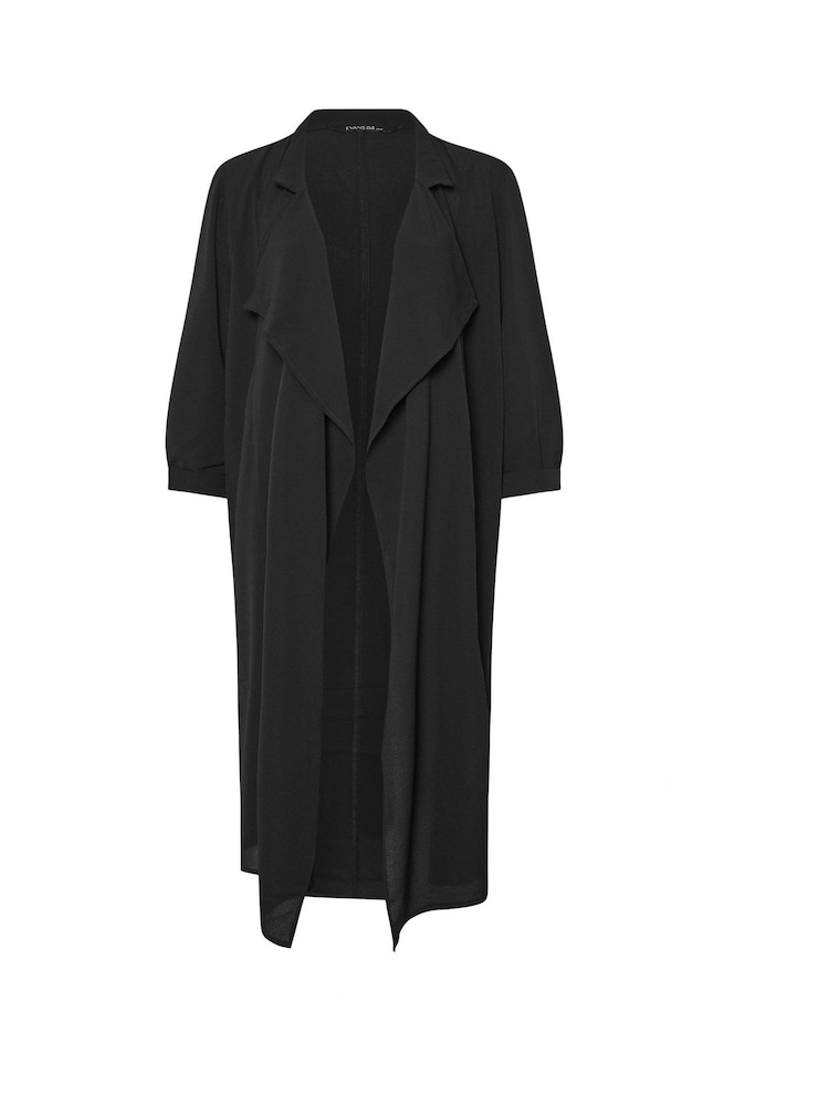 Yours Curve Black Longline Duster Jacket - Image 1 of 1