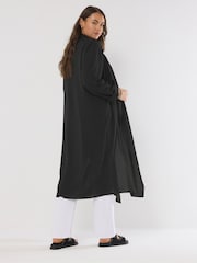 Yours Curve Black Longline Duster Jacket - Image 3 of 5