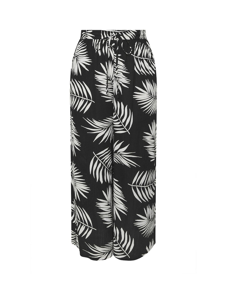 Yours Curve Black Wide Leg Crinkle Co-ord Trousers - Image 6 of 6