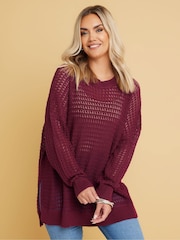 Yours Curve Purple Side Split Jumper - Image 2 of 9