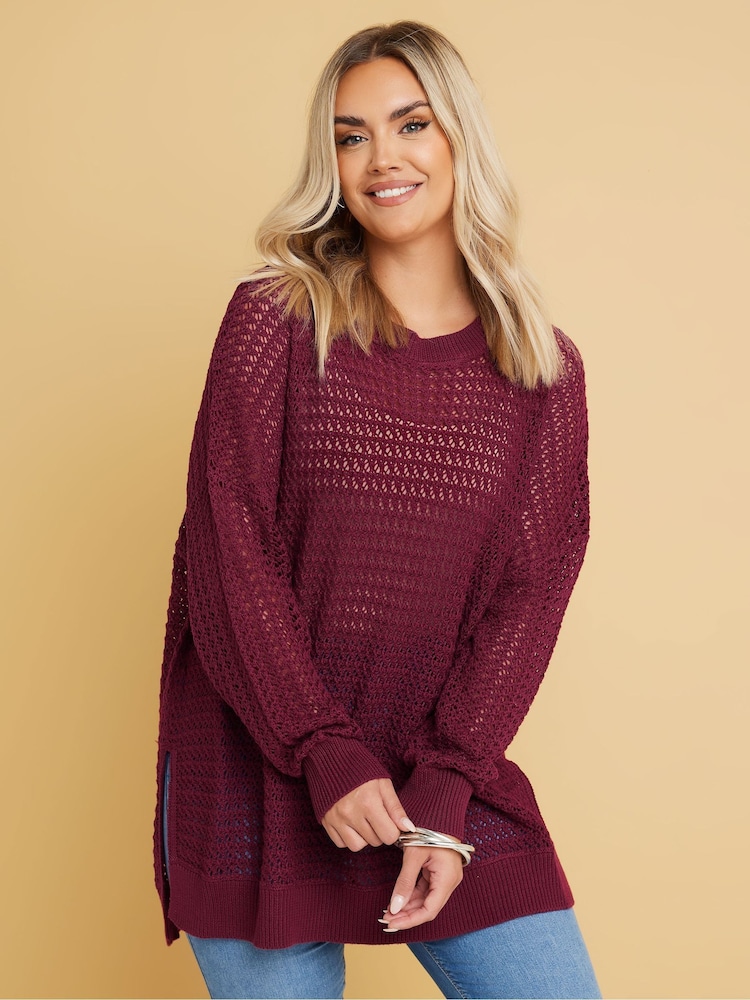 Yours Curve Purple Side Split Jumper - Image 2 of 9
