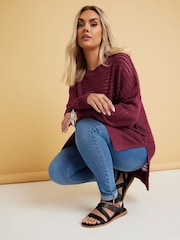 Yours Curve Purple Side Split Jumper - Image 3 of 9