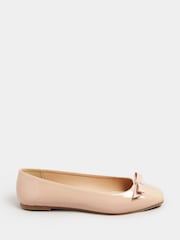Long Tall Sally Nude Patent Bow Ballet Pumps - Image 3 of 5