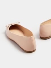 Long Tall Sally Nude Patent Bow Ballet Pumps - Image 4 of 5