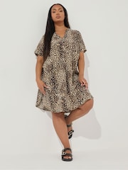 Yours Curve Brown Tunic Dress - Image 5 of 5