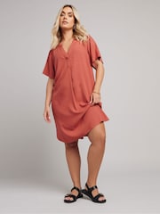 Yours Curve Pink Tunic Dress - Image 1 of 6