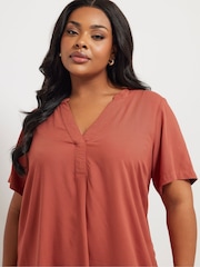 Yours Curve Pink Tunic Dress - Image 5 of 6
