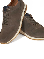 Dune London Grey Wide Fit Trilogy Perforated Runner Trainers - Image 4 of 5