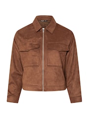 Yours Curve Brown Short Suede Jacket - Image 5 of 5