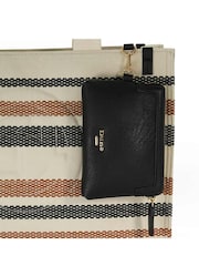 Dune London Brown Large Deltra Stripe Canvas Tote Bag - Image 6 of 6