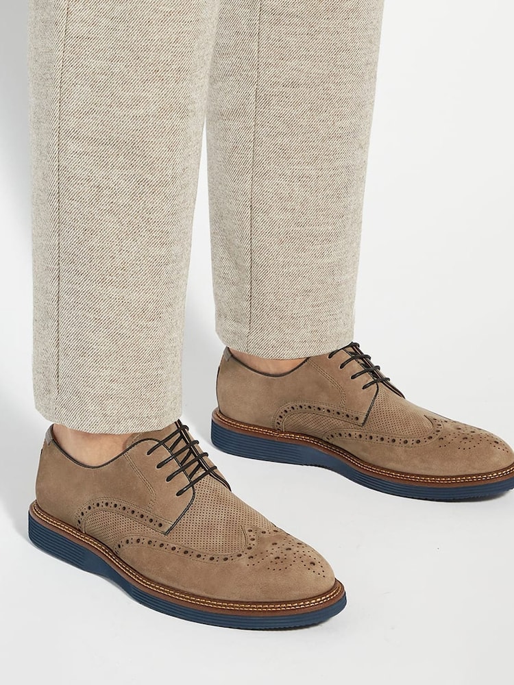 Dune London Grey Benidictus New Wedge Lace Up Shoes - Image 2 of 7 Dune London Grey Benidictus New Wedge Lace Up Shoes - Image 2 of 7
