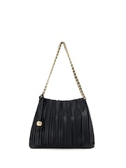 Dune London Black Dominic Large Pleated Slouch Bag - Image 2 of 5