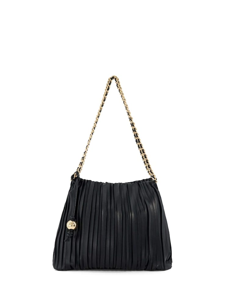 Dune London Black Dominic Large Pleated Slouch Bag - Image 2 of 5