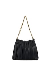 Dune London Black Dominic Large Pleated Slouch Bag - Image 3 of 5