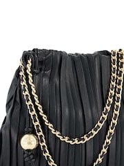Dune London Black Dominic Large Pleated Slouch Bag - Image 4 of 5