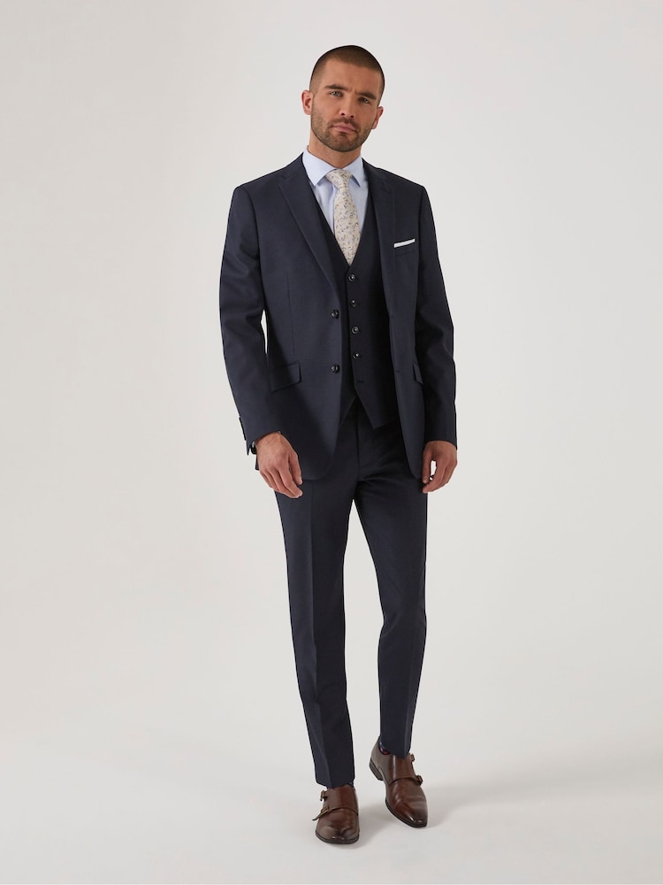Skopes Blue Tapered Fit Farnham Crease Resistant Suit Trousers - Image 2 of 5