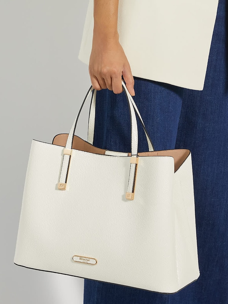 Weiß - Dune London Dorry Große, ungefütterte Tote-Tasche - Bild 1 von 5