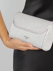 Silber - Dune London Bellini Clutch mit Umschlag und Bordürendetail - Bild 1 von 5