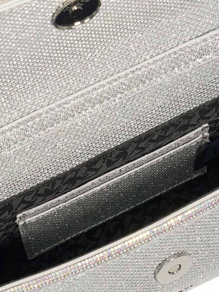 Silber - Dune London Bellini Clutch mit Umschlag und Bordürendetail - Bild 5 von 5